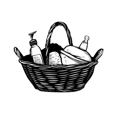 Baby Shower Basket Silhouette SVG Design | SVG Files for Cricut & Print