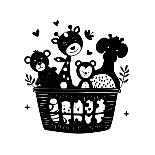 Baby Shower Basket Silhouette SVG Design | SVG Files for Cricut & Print