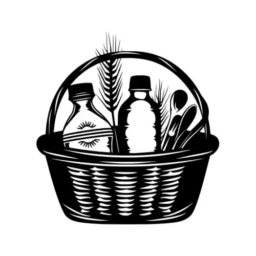 Baby Shower Basket Silhouette SVG Design | SVG Files for Cricut & Print