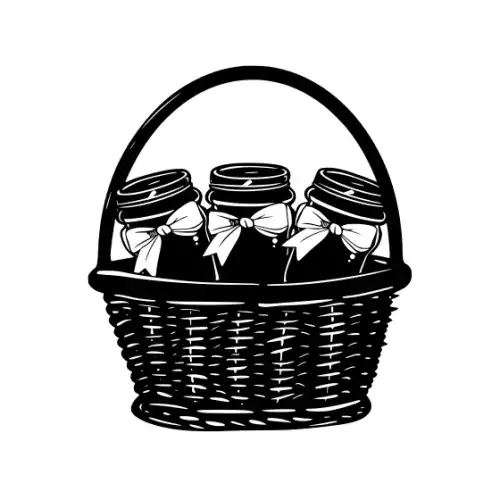 Baby Shower Basket Silhouette SVG Design | SVG Files for Cricut & Print