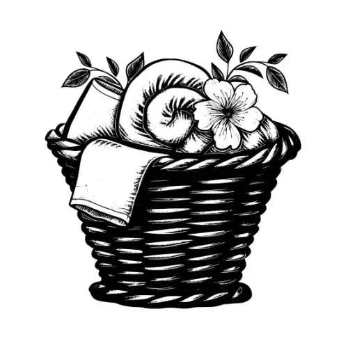 Baby Shower Basket Silhouette SVG Design | SVG Files for Cricut & Print