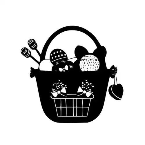 Baby Shower Basket Silhouette SVG Design | SVG Files for Cricut & Print
