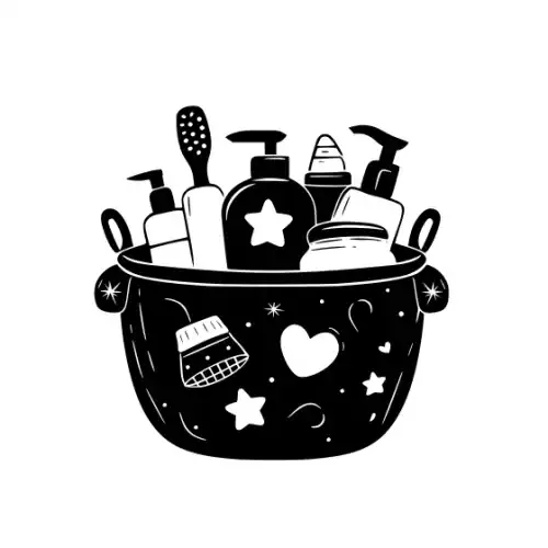 Baby Shower Basket Silhouette SVG Design | SVG Files for Cricut & Print