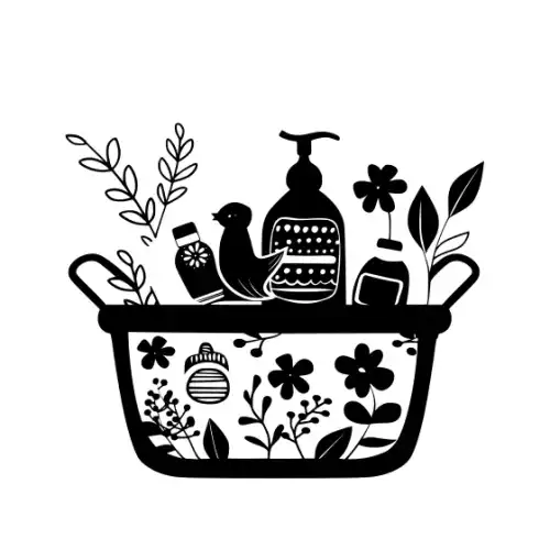 Baby Shower Basket Silhouette SVG Design | SVG Files for Cricut & Print