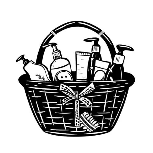 Baby Shower Basket Silhouette SVG Design | SVG Files for Cricut & Print