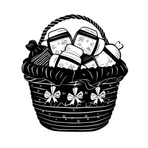 Baby Shower Basket Silhouette SVG Design | SVG Files for Cricut & Print