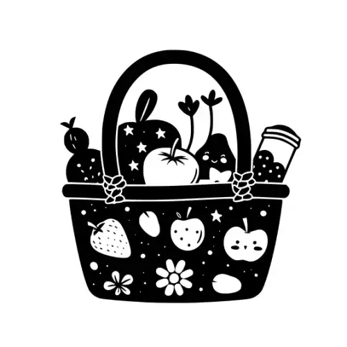 Baby Shower Basket Silhouette SVG Design | SVG Files for Cricut & Print