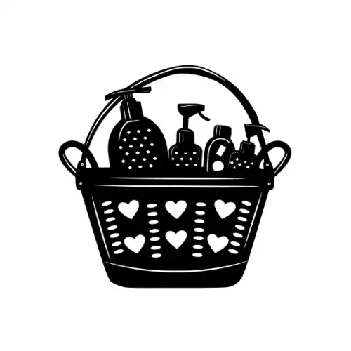 Baby Shower Basket Silhouette SVG Design | SVG Files for Cricut & Print