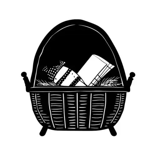 Baby Shower Basket Silhouette SVG Design | SVG Files for Cricut & Print