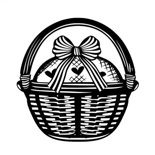 Baby Shower Basket Silhouette SVG Design | SVG Files for Cricut & Print