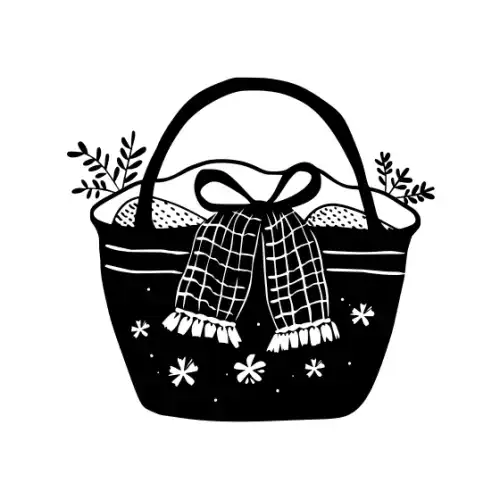 Baby Shower Basket Silhouette SVG Design | SVG Files for Cricut & Print
