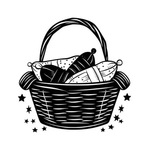 Baby Shower Basket Silhouette SVG Design | SVG Files for Cricut & Print