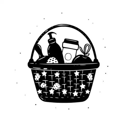 Baby Shower Basket Silhouette SVG Design | SVG Files for Cricut & Print