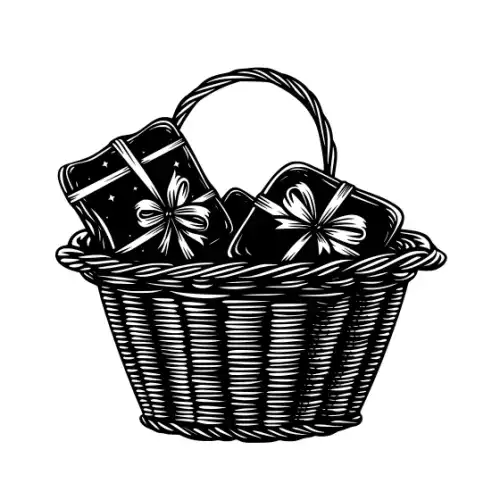 Baby Shower Basket Silhouette SVG Design | SVG Files for Cricut & Print