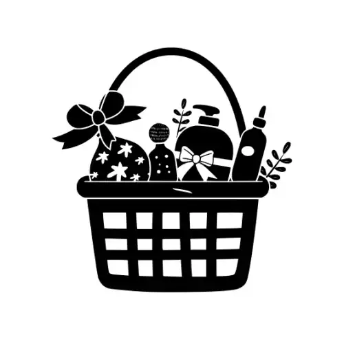 Baby Shower Basket Silhouette SVG Design | SVG Files for Cricut & Print