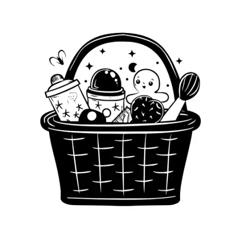 Baby Shower Basket Silhouette SVG Design | SVG Files for Cricut & Print