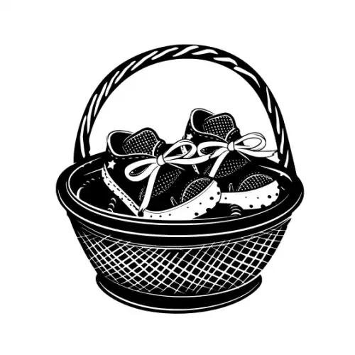 Baby Shower Basket Silhouette SVG Design | SVG Files for Cricut & Print