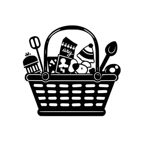 Baby Shower Basket Silhouette SVG Design | SVG Files for Cricut & Print