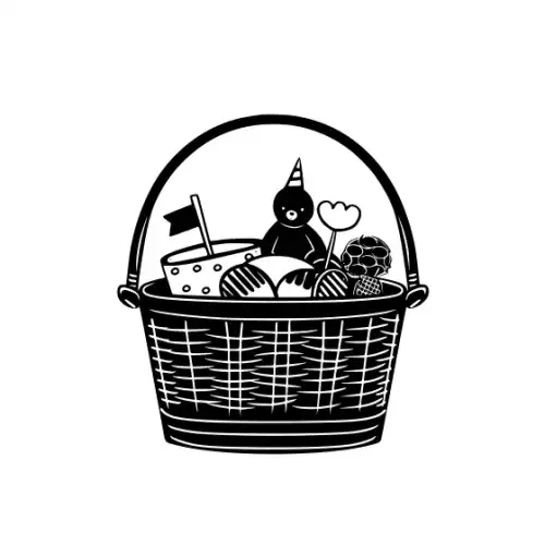 Baby Shower Basket Silhouette SVG Design | SVG Files for Cricut & Print