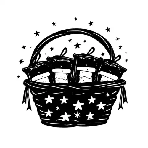 Baby Shower Basket Silhouette SVG Design | SVG Files for Cricut & Print