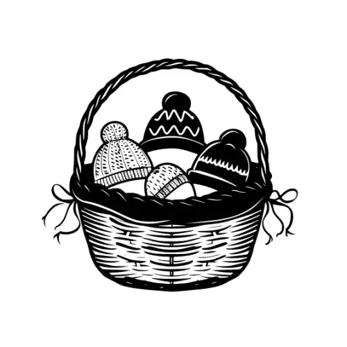 Baby Shower Basket Silhouette SVG Design | SVG Files for Cricut & Print