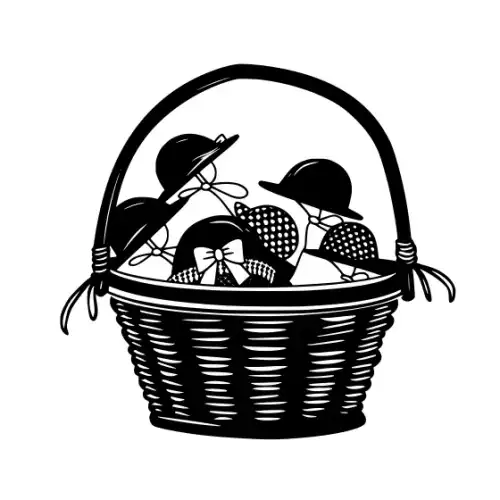 Baby Shower Basket Silhouette SVG Design | SVG Files for Cricut & Print