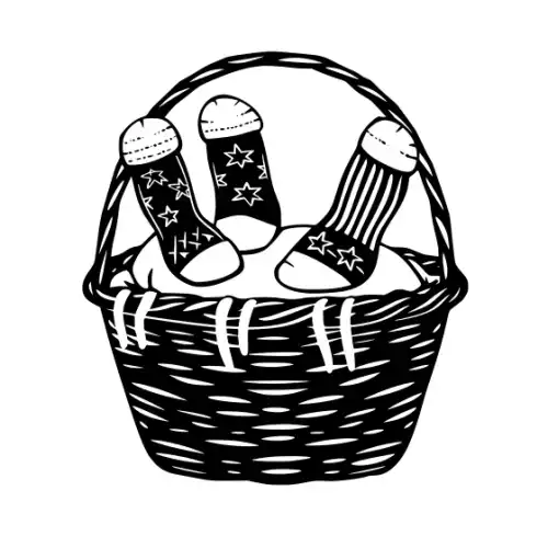 Baby Shower Basket Silhouette SVG Design | SVG Files for Cricut & Print