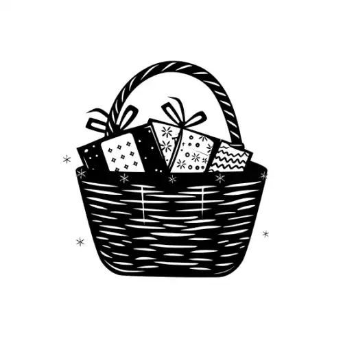 Baby Shower Basket Silhouette SVG Design | SVG Files for Cricut & Print