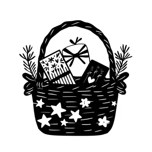 Baby Shower Basket Silhouette SVG Design | SVG Files for Cricut & Print