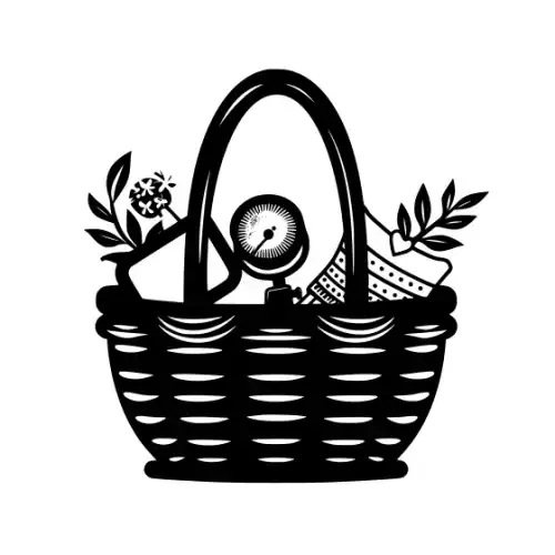 Baby Shower Basket Silhouette SVG Design | SVG Files for Cricut & Print