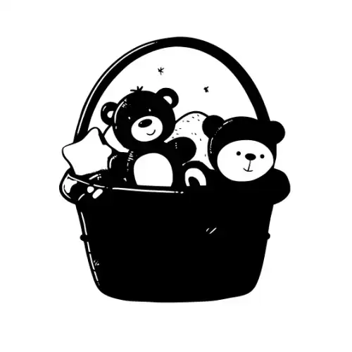 Baby Shower Basket Silhouette SVG Design | SVG Files for Cricut & Print