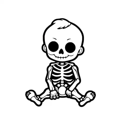 Baby Skeleton Silhouette SVG Design | SVG Files for Cricut & Print