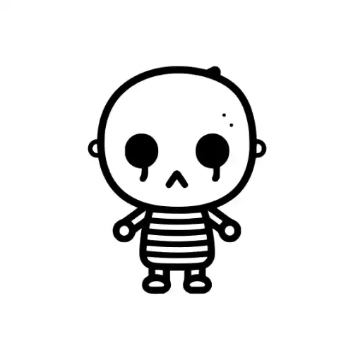 Baby Skeleton Silhouette SVG Design | SVG Files for Cricut & Print