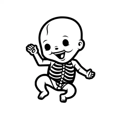 Baby Skeleton Silhouette SVG Design | SVG Files for Cricut & Print