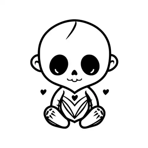 Baby Skeleton Silhouette SVG Design | SVG Files for Cricut & Print