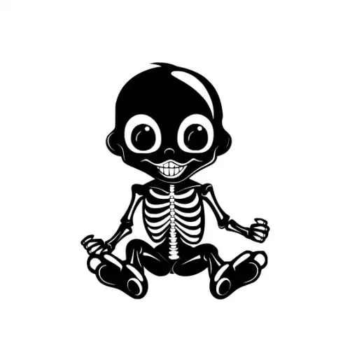 Baby Skeleton Silhouette SVG Design | SVG Files for Cricut & Print