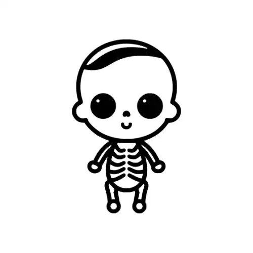 Baby Skeleton Silhouette SVG Design | SVG Files for Cricut & Print