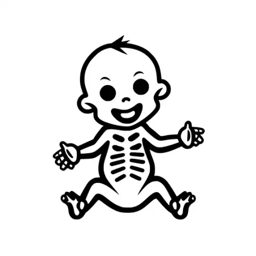 Baby Skeleton Silhouette SVG Design | SVG Files for Cricut & Print