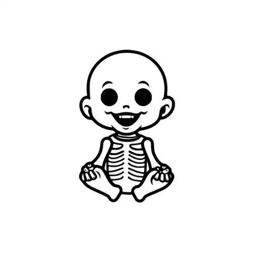 Baby Skeleton Silhouette SVG Design | SVG Files for Cricut & Print