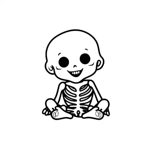 Baby Skeleton Silhouette SVG Design | SVG Files for Cricut & Print