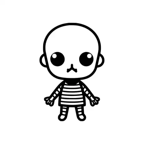 Baby Skeleton Silhouette SVG Design | SVG Files for Cricut & Print