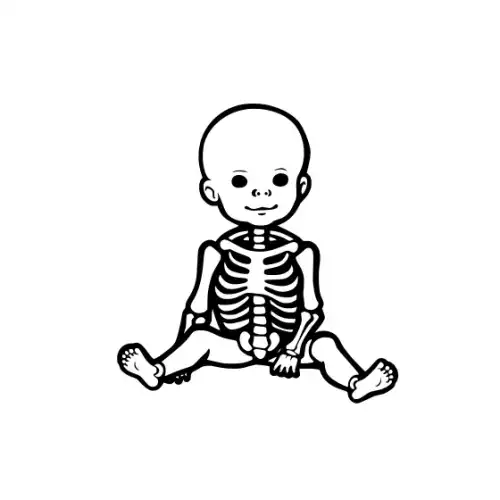 Baby Skeleton Silhouette SVG Design | SVG Files for Cricut & Print