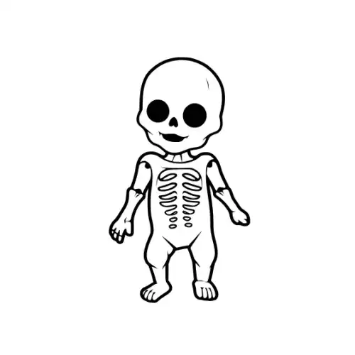 Baby Skeleton Silhouette SVG Design | SVG Files for Cricut & Print