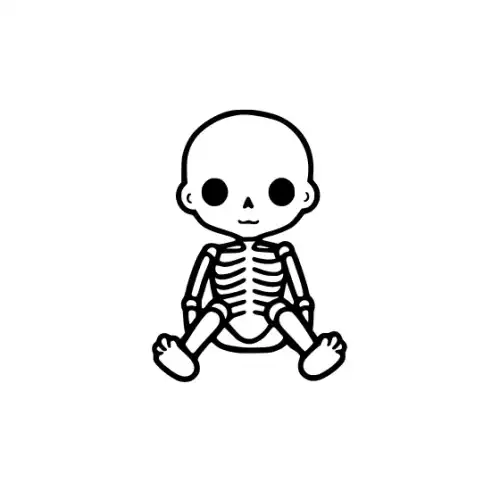Baby Skeleton Silhouette SVG Design | SVG Files for Cricut & Print