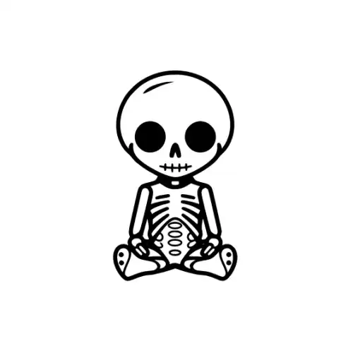 Baby Skeleton Silhouette SVG Design | SVG Files for Cricut & Print