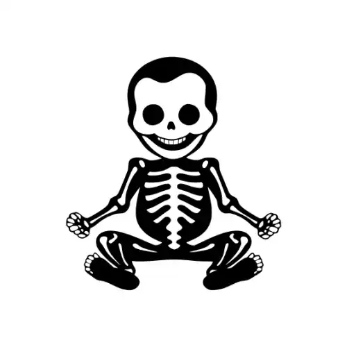 Baby Skeleton Silhouette SVG Design | SVG Files for Cricut & Print