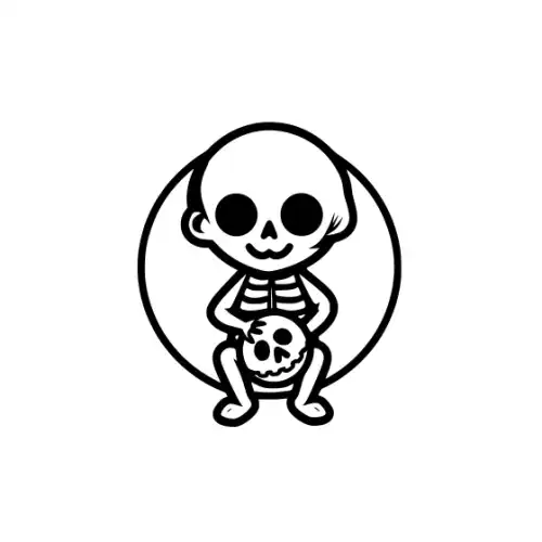 Baby Skeleton Silhouette SVG Design | SVG Files for Cricut & Print