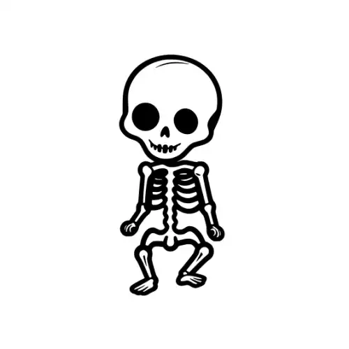 Baby Skeleton Silhouette SVG Design | SVG Files for Cricut & Print