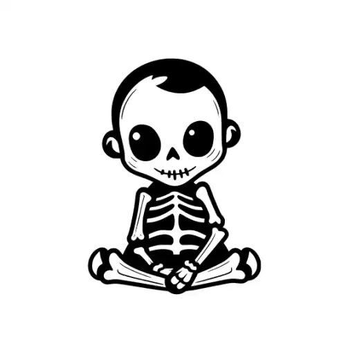 Baby Skeleton Silhouette SVG Design | SVG Files for Cricut & Print