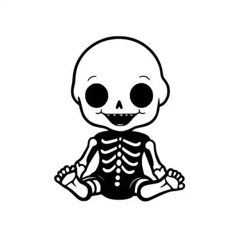 Baby Skeleton Silhouette SVG Design | SVG Files for Cricut & Print